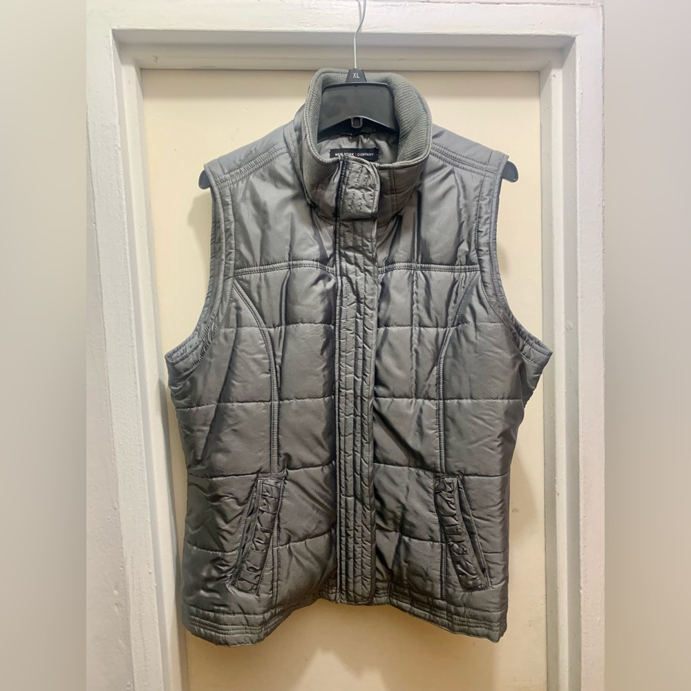 Gray New York & Company Puffer Vest